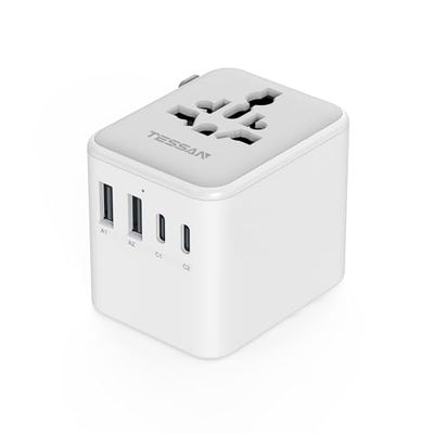 Universal Travel Adapter 20W · 2 USB-C + 2 USB-A